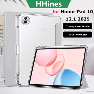 สําหรับ Huawei Honor Pad 10 12.1 นิ้ว 2025 แท็บเล็ต 10 12.1 "MagicPad 2 12.3 Pad9 Pad V9 Pad X9a Pad X9 11 ป้องกันกรณีโปร่งใส Tri-fold ขาตั้ง Auto Sleep/Wake UP ฝาครอบแท็บเล็ต