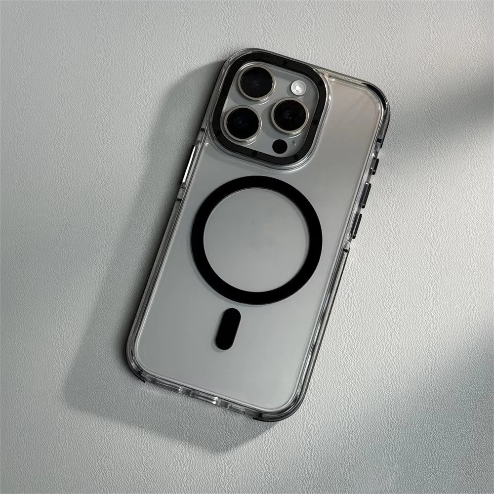 เคสโทรศัพท์กันกระแทก For iPhone 11 13 16 15 Pro Max 14 12 Pro Max 11Pro 13Pro เคสป้องกันพีซีแบบใสแม่เหล็ก