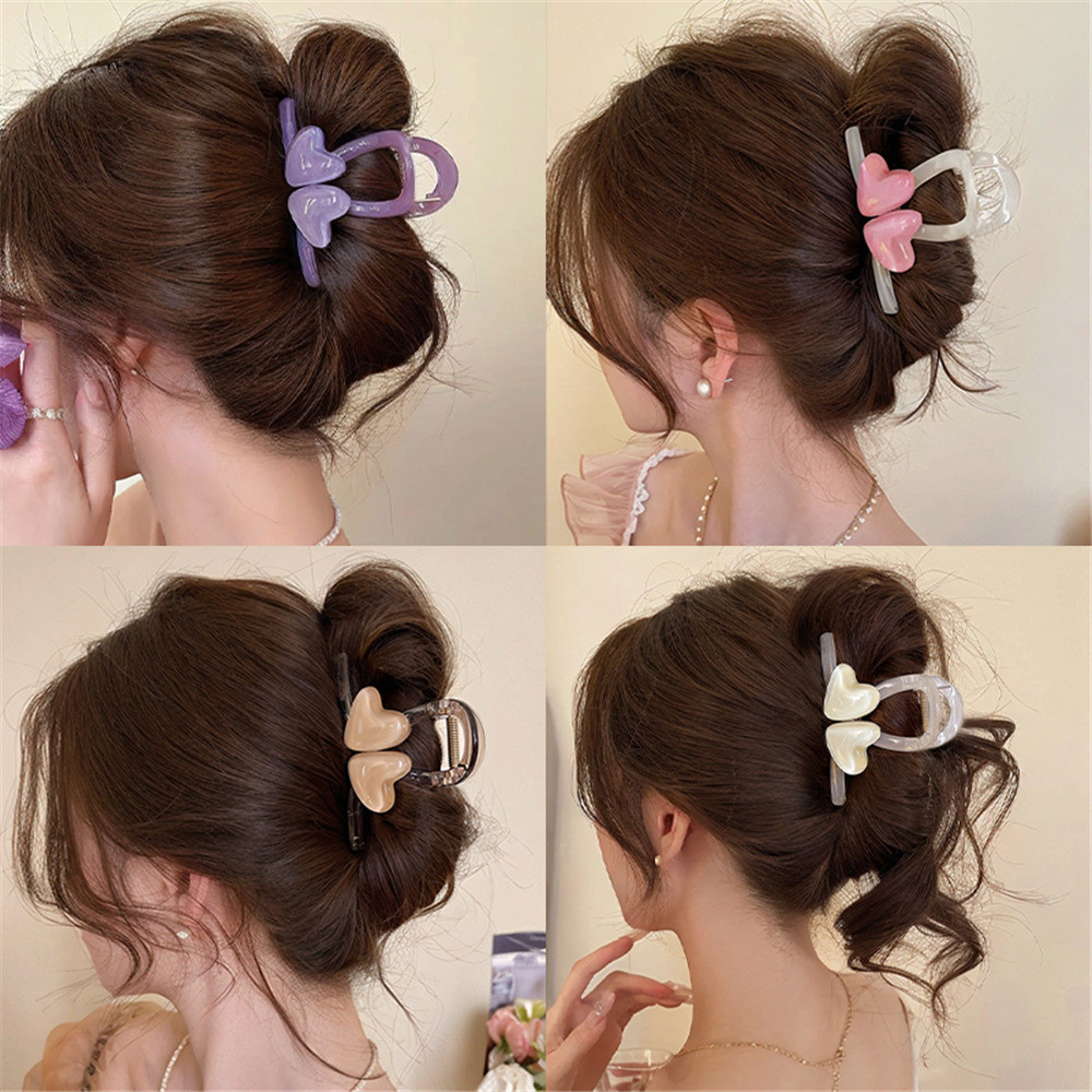 กิ๊บติดผมสไตล์เกาหลีสำหรับสาวรักสีสัน ด้านหลังศีรษะ ขนาดกลาง น่ารัก หวาน และทันสมัย - รูปที่ 2