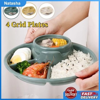 Calorie Deficit Plate Microwavable Safe Diet Plate Food Portion Dinner Breakfast Plate Divided