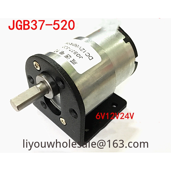 JGB37-520 เกียร์มอเตอร์ Micro DC มอเตอร์เกียร์ 6V 12V 24V หุ่นยนต์มอเตอร์ + วงเล็บยี่ห้อใหม่พร้อมสต็อก