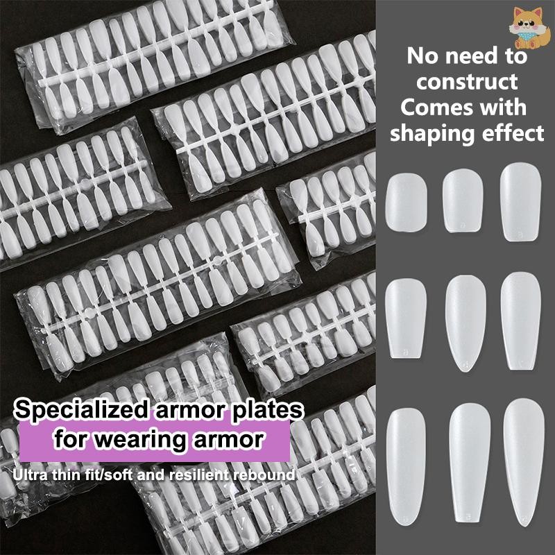 [VI] 300 ชิ้น/ถุงเล็บปลอมเคล็ดลับ Matte Coverage โปร่งใสเล็บปลอมเคล็ดลับเล็บเจล Extension Diy ฝึกเล็บเครื่องมือ TH