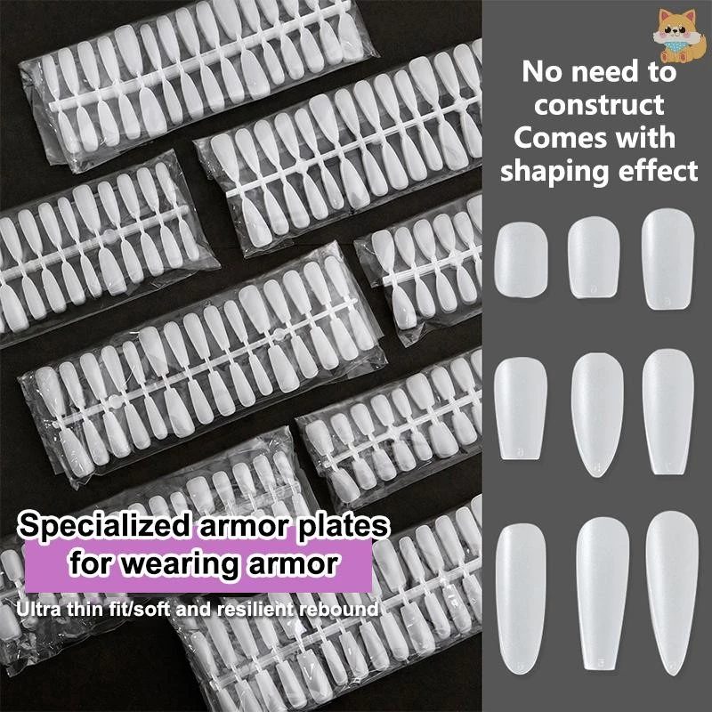 [VI] 300 ชิ้น/ถุงเล็บปลอมเคล็ดลับ Matte Coverage โปร่งใสเล็บปลอมเคล็ดลับเล็บเจล Extension Diy ฝึกเครื่องมือ TH