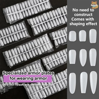 [VI] 300 ชิ้น/ถุงเล็บปลอมเคล็ดลับ Matte Coverage โปร่งใสเล็บปลอมเคล็ดลับเล็บเจล Extension Diy ฝึกเครื่องมือ TH