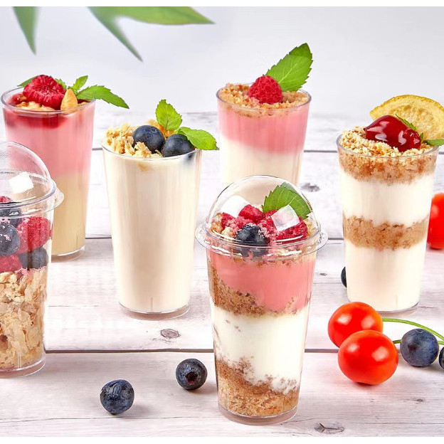 ถ้วยใส่ขนมมูส พร้อมฝา ทรงแก้วสูง U40