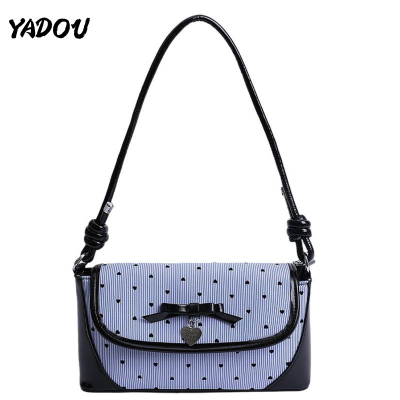 YADOU กระเป๋าสะพายดีไซน์ลายจุดหรูหราพิมพ์กระเป๋าถือใหม่