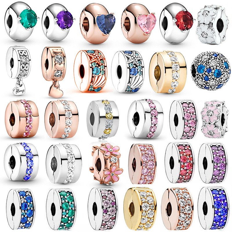 อุปกรณ์ประดับสำหรับสร้อยข้อมือและสร้อยคออารมณ์เสน่ห์ พร้อมลูกปัดขนาดใหญ่และคลิปล็อก