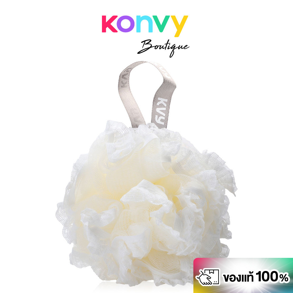 KVY Super Soft LaceBath Ball # White เควีวาย ใยขัดผิวกายสำหรับอาบน้ำ สีขาว.
