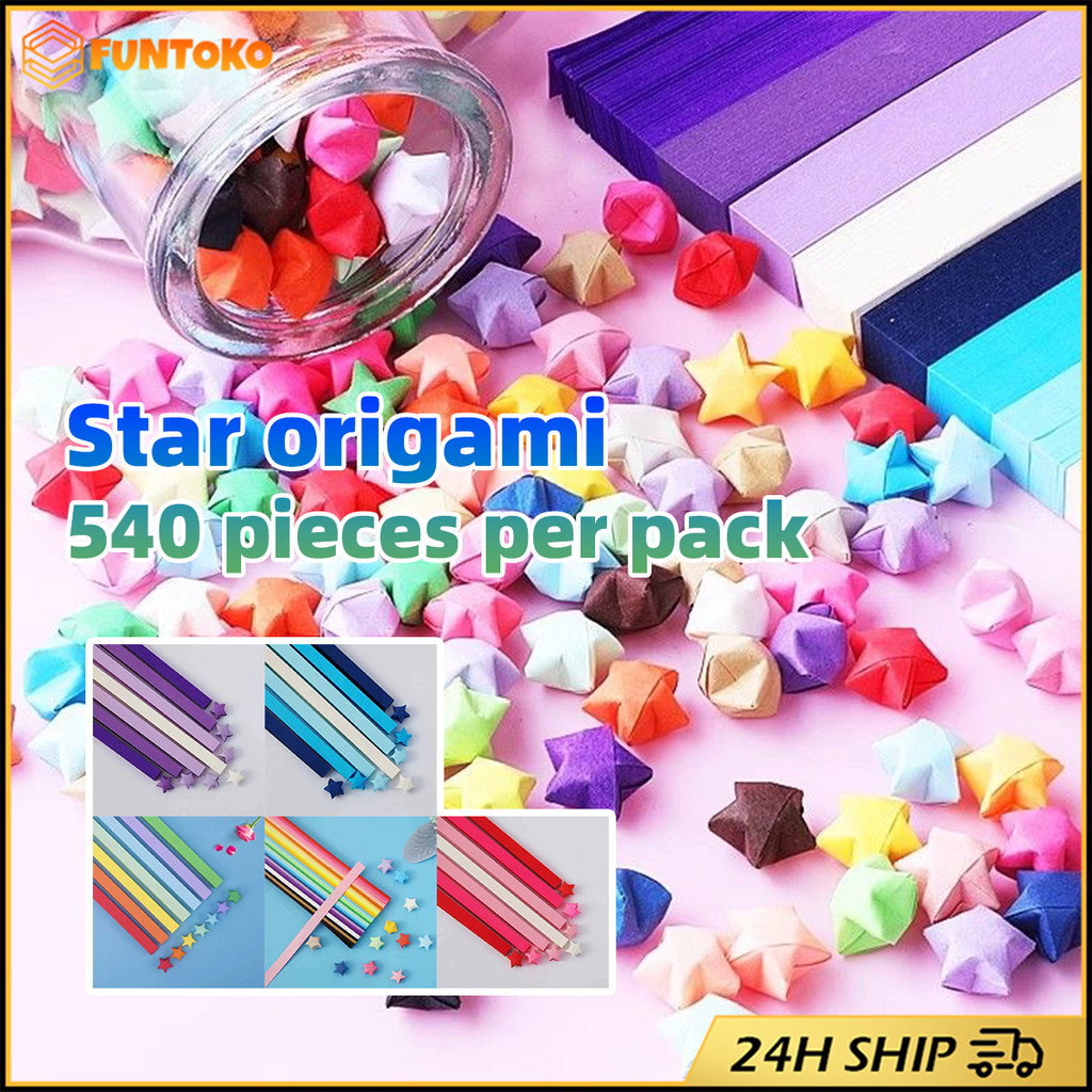 สินค้ามีคุณภาพ 540แผ่น กระดาษพับดาวเรืองแสง ยาว24ซม.DIY แถบกระดาษพับดาว ติด ห้องนอน ของเล่นงานฝีมือมือ