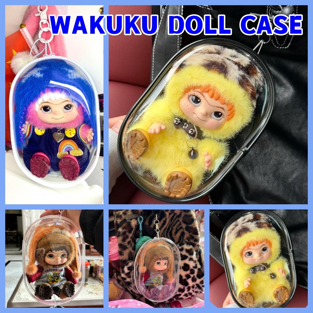 WAKUKU ตุ๊กตา Universal โปร่งใสกันน้ําป้องกันกรณี WAKU HD Clear กล่องเก็บไวนิลรูปจี้กระเป๋า