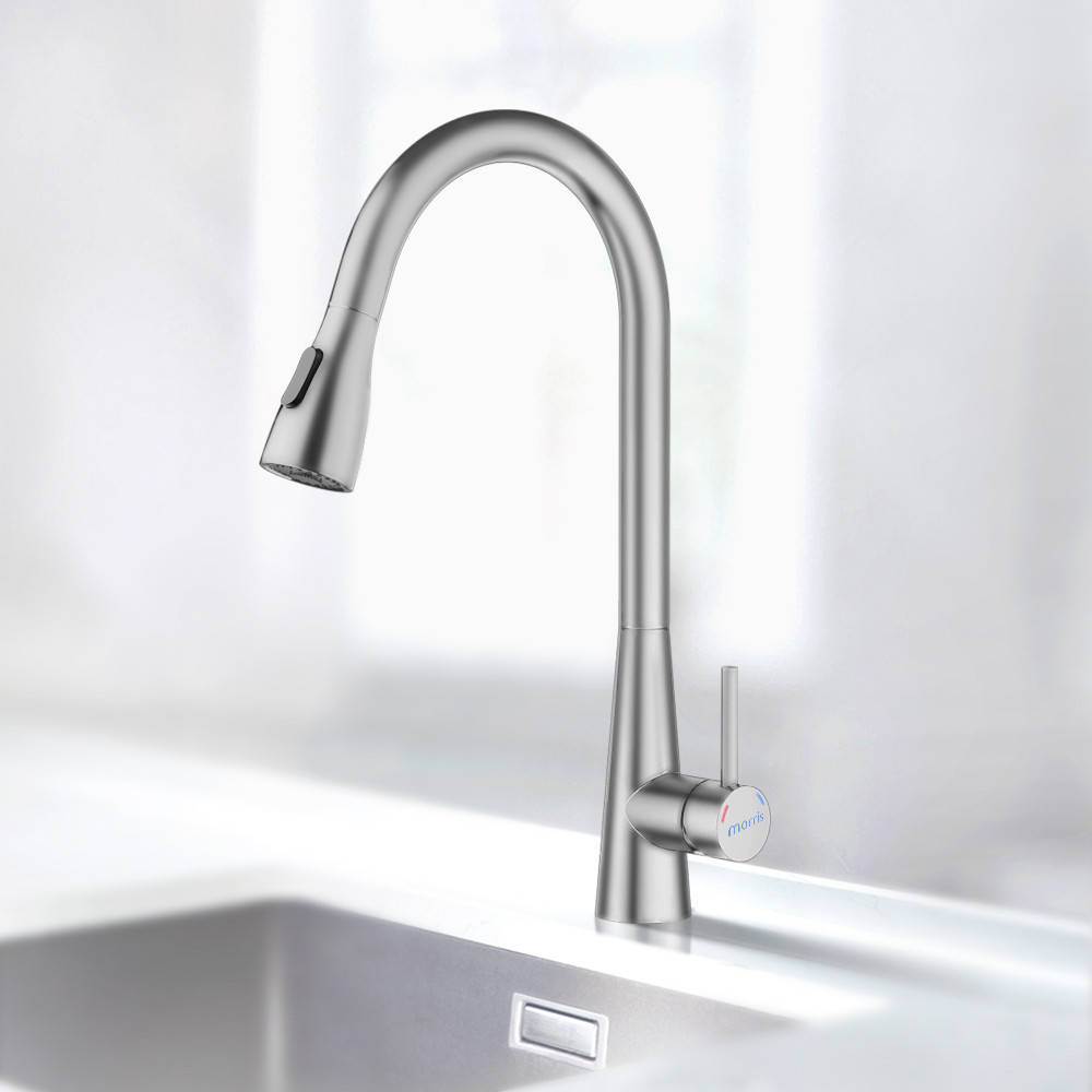 304 Stainless Steel Kitchen Faucet Pull-out Downward Sink Faucet Dishwashing Sink Faucet (MF-2114)