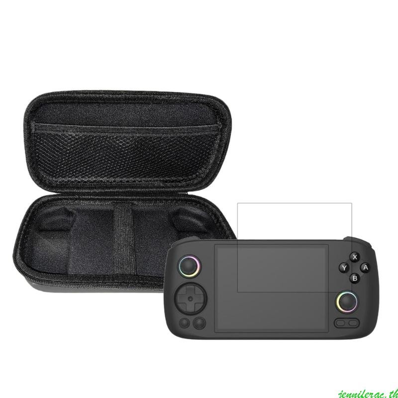 Jenniferac Storage Case พร้อมฟิล์มหน้าจอป้องกันรอยขีดข่วนสําหรับ RG406H เกมคอนโซลกระเป๋าถือ