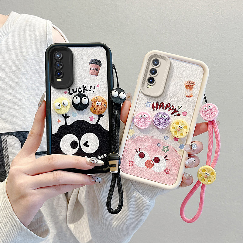 เคส For Vivo Y12S Vivo Y20 Y20S Y17S Y19S Y16 Y39 Y29 Y20SG Y20i Y12A V2026 V2027 V2029 V2032 V2043 Y72 Y52 5GหนังTpuคู่ตุ๊กตาแฟชั่น