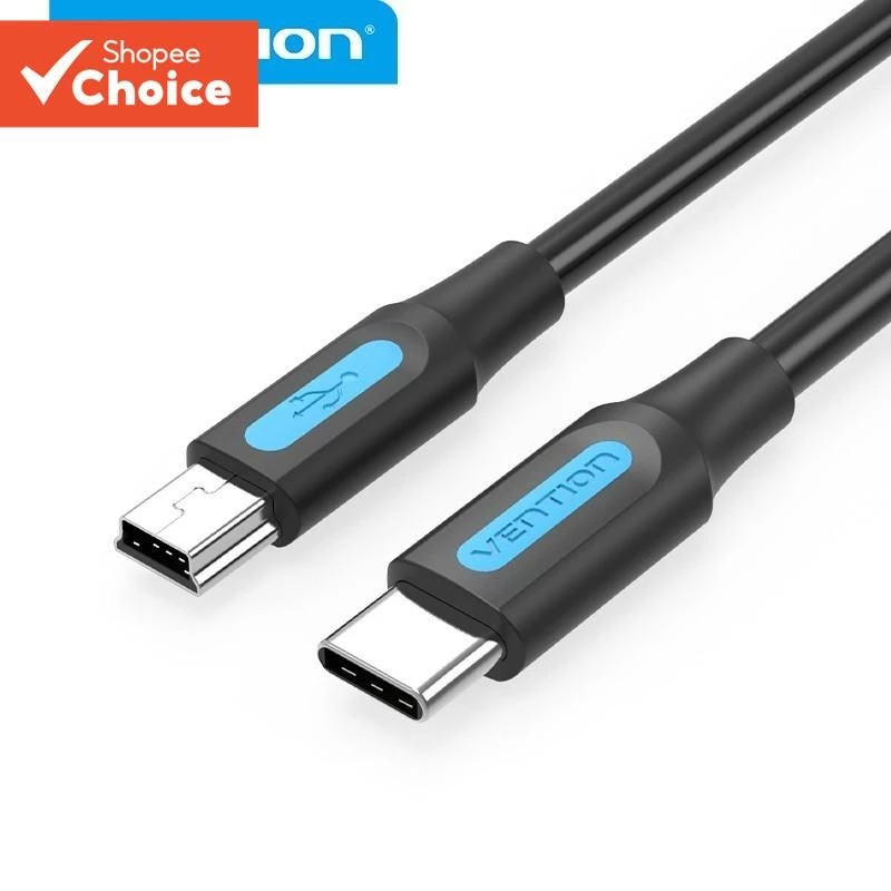 Vention สายเคเบิล USB C เป็น Mini B สําหรับโทรศัพท์ แล็ปท็อป Carmera DV เครื่องบันทึกในรถยนต์ Mini B เป็น Type C