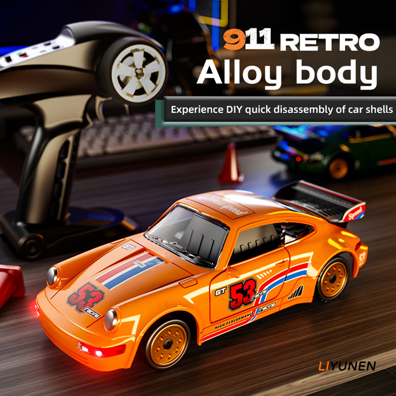 1/43 โลหะผสม Mini 4WD RC Drift รถ Professional พร้อม Gyroscope Full Proportional คันเร่ง Porsche 911 รุ่นรีโมทคอนโทรลความเร็วสูงรถแข่งขนาดเล็กของเล่น
