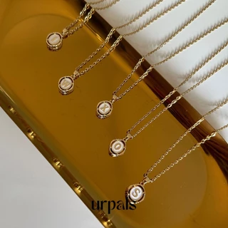URPALS สร้อยคอ สร้อยคอพร้อมจี้ตัวอักษร งาน Stainless ชุบทอง18K แพ้ง่ายใส่ได้ ใช้งานได้นาน