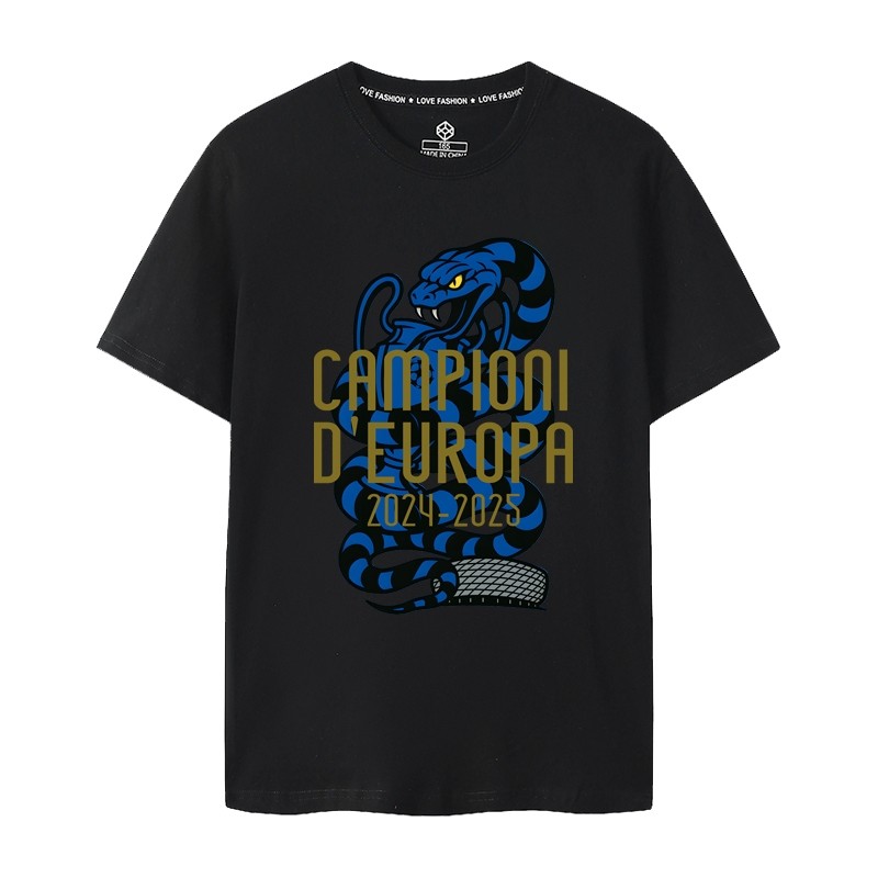 2025 Short sleeved T-shirt Inter Milan Forza Inter Milan fans Champions League final Lautaro Champio