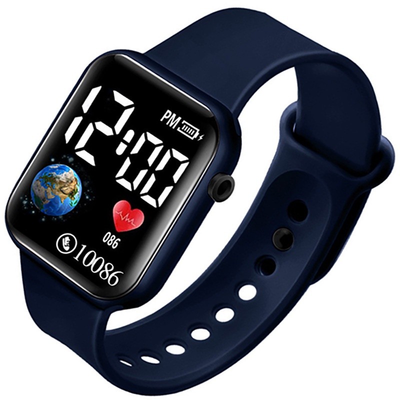 【จัดส่งจากกรุงเทพฯ】นาฬิกาคู่สไตล์ใหม่ Creative Earth ชายหญิงนักเรียนกีฬา LED นาฬิกาอิเล็กทรอนิกส์ขายส่ง Y1LED นาฬิกา F2