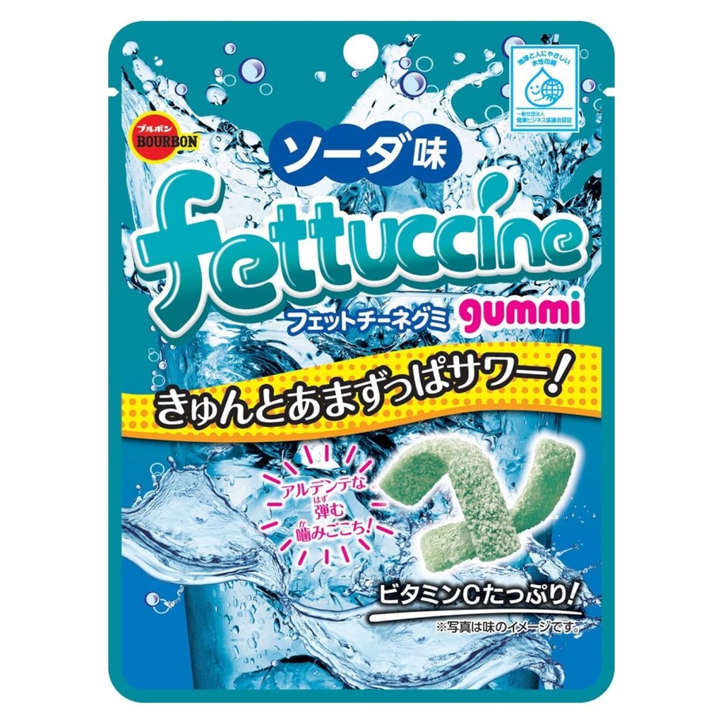 Bourbon Fettuccine Gummy Soda Flavor 50g x 10 bags