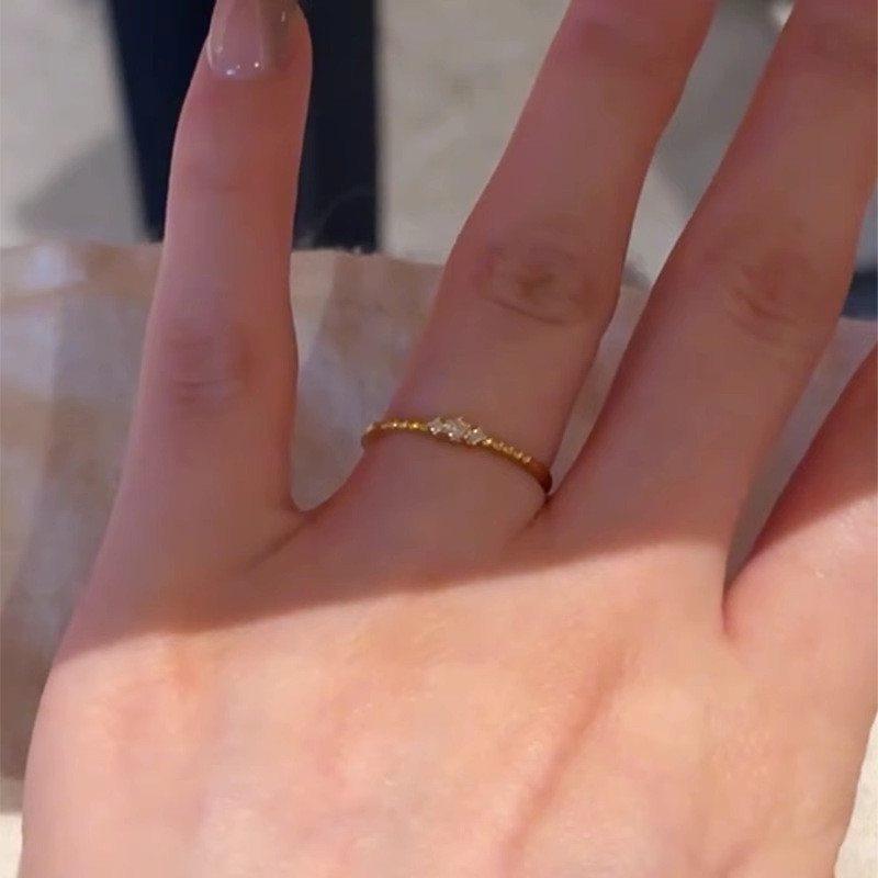 Sparkling Gold Plated Brushed Ring แหวนบุคลิกภาพระดับไฮเอนด์แหวนของขวัญขายส่ง ราคา ถูกที่สุด ดีลบีเคเค แกลเลอรีภาพที่ 5