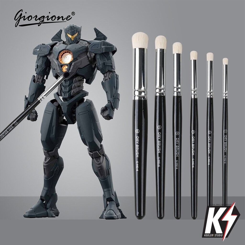 Giorgione เซ็ทแปรง Drybrush 6 ด้าม สำหรับทำสี Effect