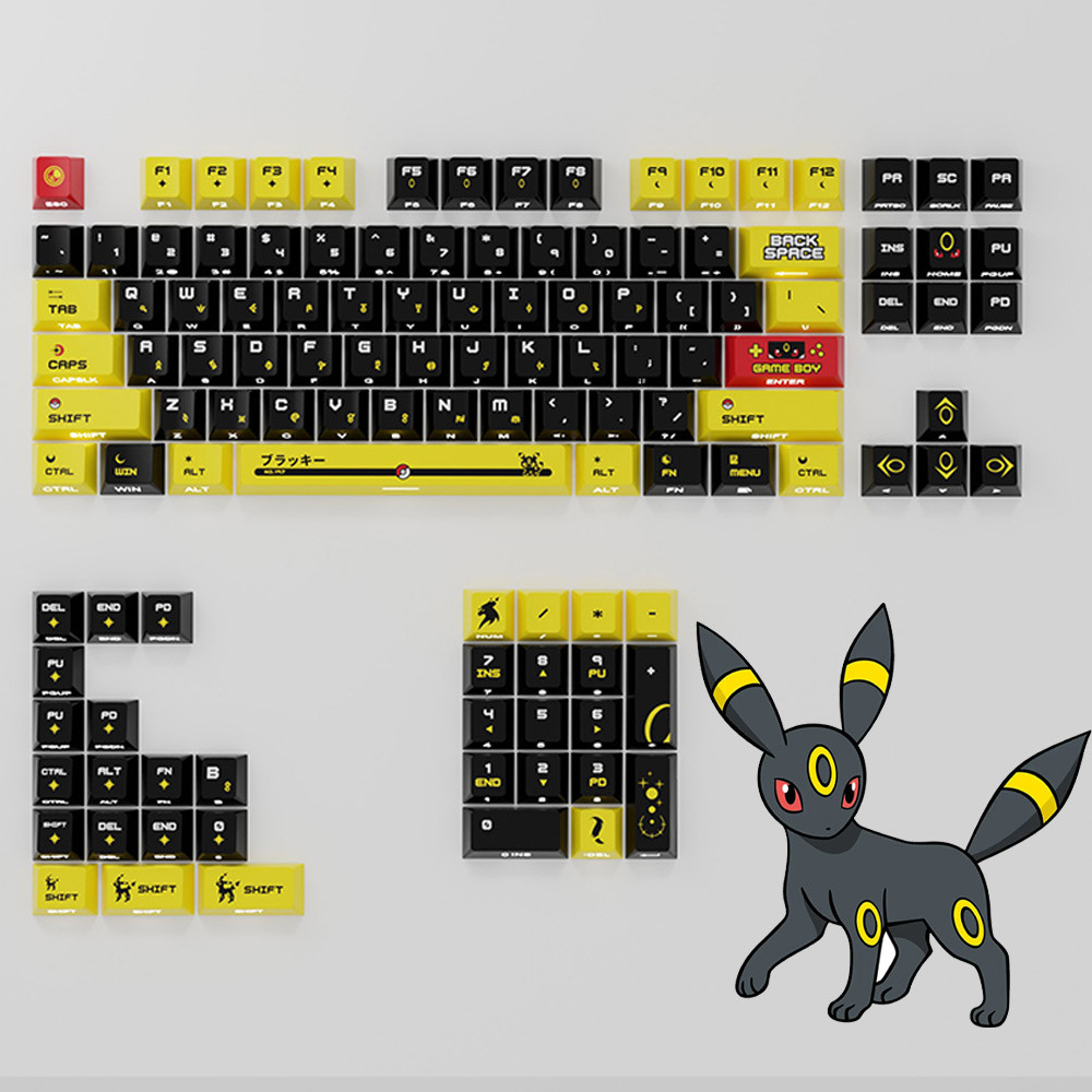 Umbreon Keycap Cherry Profile 120 คีย์ PBT Letter พิมพ์ด้านข้าง LED Transmission Wooting60 Mad68 Aul