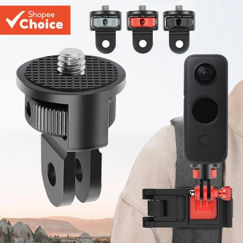 อลูมิเนียม 1/4 นิ้วสกรูขาตั้งกล้องอะแดปเตอร์ 360Rotating Mount สําหรับ Gopro Insta360 One X2 X3 Action 3 อุปกรณ์เสริมสําหรับกล้อง