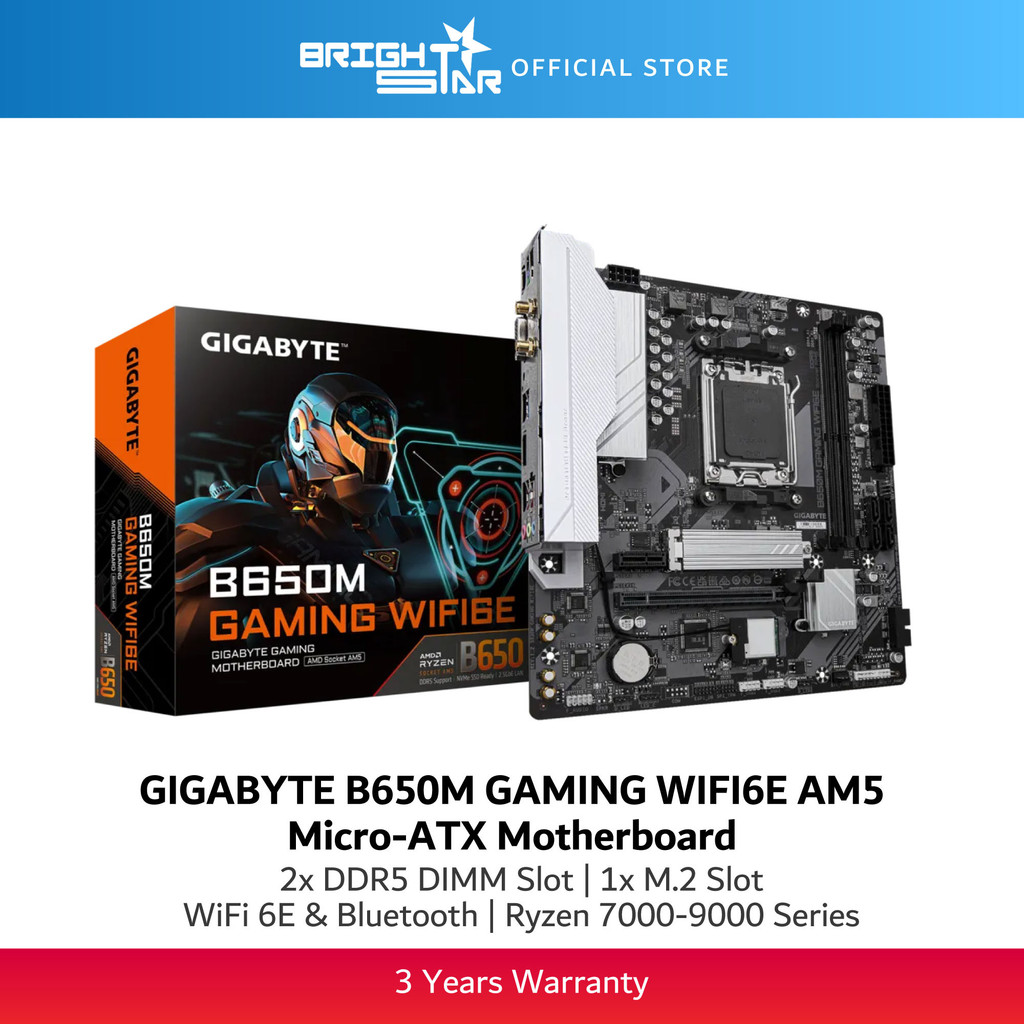 เมนบอร์ด GIGABYTE B650M GAMING WIFI6E AM5 Micro-ATX