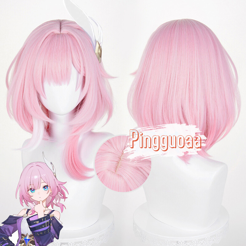 【Manmei】Honkai: Star Rail Cyrene Cosplay Wig 38cm Pink Gradient Heat-Resistant Synthetic Hair