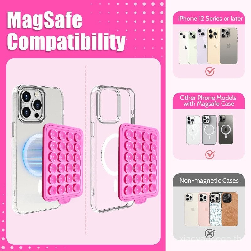 ที่วางโทรศัพท์ซิลิโคนแม่เหล็ก 24 ชิ้น - ขาตั้งเซลฟี่สากลพร้อมแรงดูดที่แข็งแกร่ง กันลื่น และแฮนด์ฟรี - รูปที่ 3