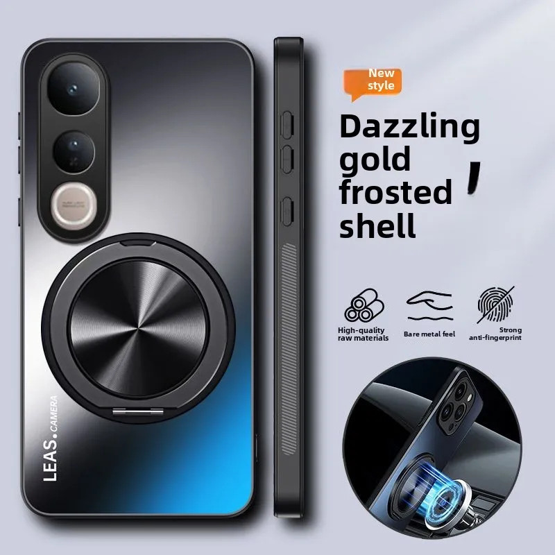 เคสสําหรับ VIVO V60 V50 Lite 5G 4G V40 V30 Pro Luxury Matte 360° หมุนแหวนแม่เหล็กปกหลังสําหรับ VIVO 