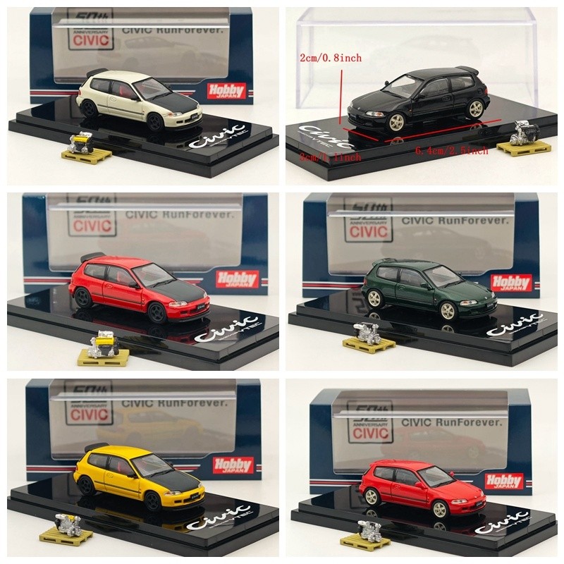 Hobby Japan 1/64 Honda Civic EG6 SiR-S JDM จําลองรถรุ่น