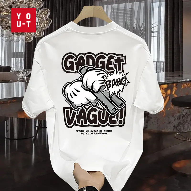 Y-T⚡Flash Sale⚡เสื้อยืดแขนสั้น สวมใส่สบาย ริ้วรอยยาก ไม่จำกัดเพศ เสื้อยืดโอเวอร์ไซส์ สไตล์ถนน
