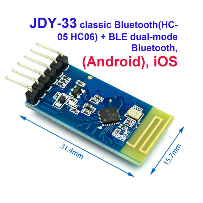 JDY-33 classic Bluetooth(HC-05,HC-06) + BLE dual-mode Bluetooth (Android), iOS