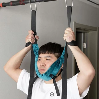 ชานา แขวนคอยืด,ติดตั้ง-ฟรีปรับปากมดลูกคอฉุดเข็มขัด,มัลติฟังก์ชั่นุ่มที่แข็งแกร่งแบริ่งความจุระบายอากาศนวดคอสําหรับการฝึกคอ