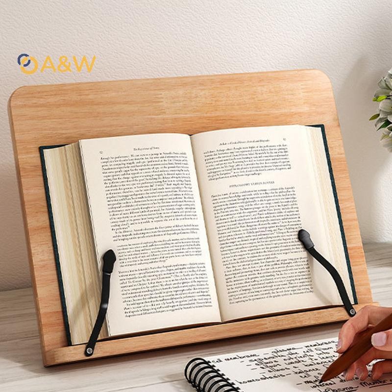 A&W ที่ตั้งหนังสือ ไม้จริง ขาตั้งหนังสือ ปรับได้ iPad ที่วางหนังสือไม้ โต๊ะพับ ที่วางแท็บเล็ต ชั้นวางหนังสืออ่านหนังสือ