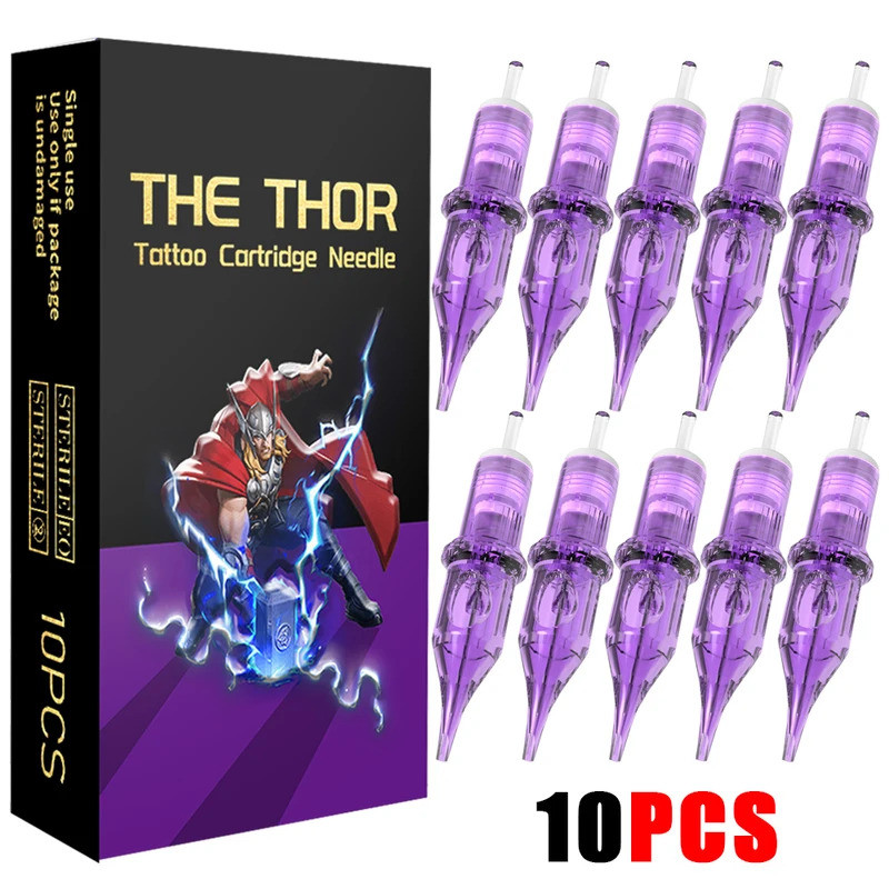 ตลับเข็มสักใช้แล้วทิ้ง YILONG 10 ชิ้น เข็ม RL แบบกลม สำหรับเครื่องสัก