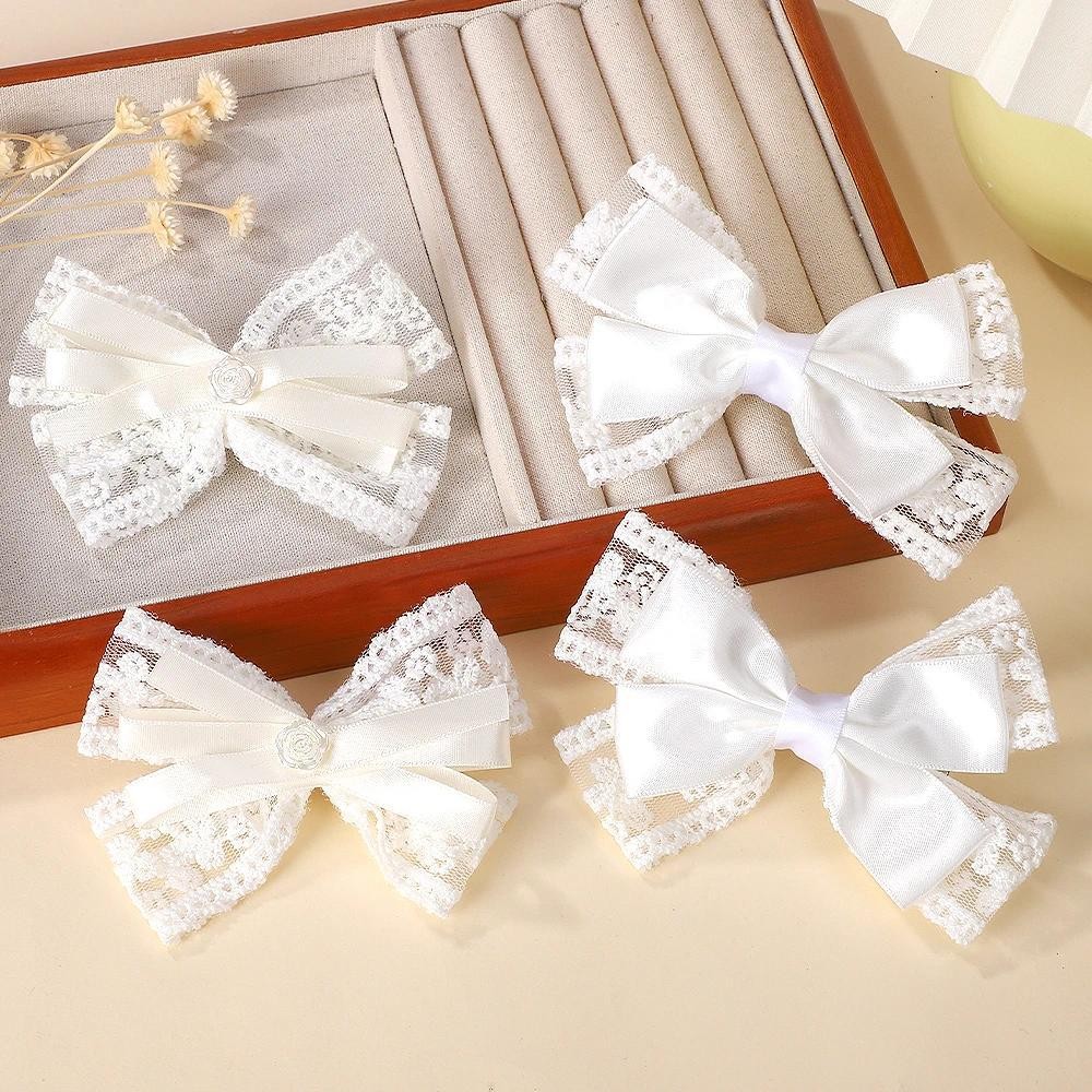 2 ชิ้น/เซ็ตลูกไม้ผม Bows คลิปน่ารักสาว Hairpins Solid คลิปผม Barrettes เด็ก Headwear แฟชั่นอุปกรณ์เสริมผมของขวัญ