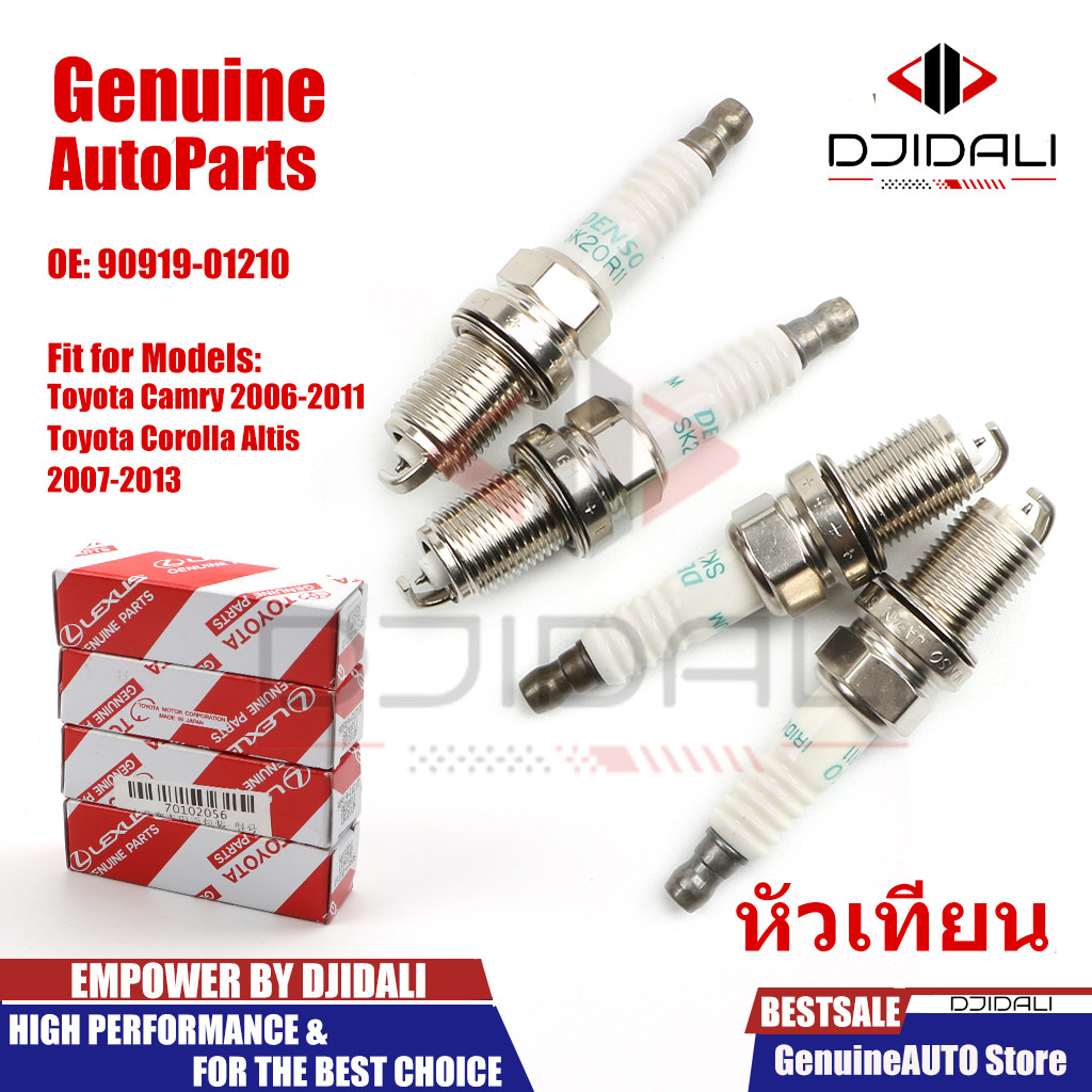 【ของแท้】หัวเทียน Denso IRIDIUM TOYOT A SK20R11 (Camry Wish ALTIS VIOS Yaris) PART NO 90919-01210 4 ชิ้น