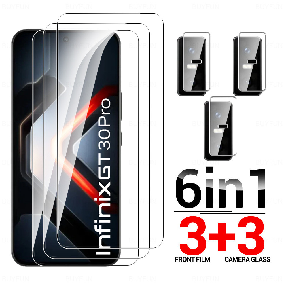 6in1 กล้องสําหรับ Infinix GT 30 Pro กาวกระจกนิรภัย Infinix GT30Pro GT30Pro 5G เลนส์ฟิล์มป้องกันหน้าจ