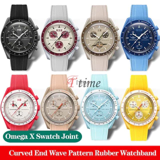 สายนาฬิกาข้อมือซิลิโคน กันน้ํา ลายคลื่นผีเสื้อ พร้อมโลโก้ สําหรับ Omg Moonwatch Planet Series 20 มม.
