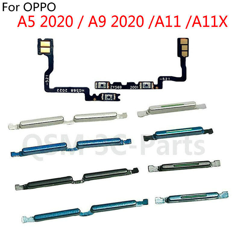สําหรับ OPPO A5 2020 A9 2020 A11X A11 เปิด/ปิดปุ่มสวิทช์ด้านข้าง Volume Up Down ปุ่ม Flex Cable อะไหล่