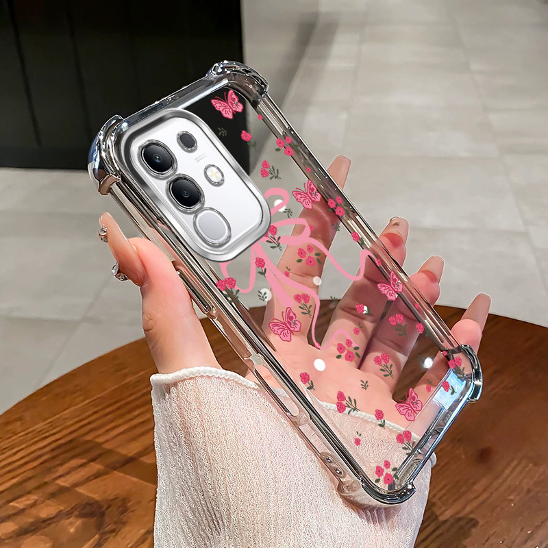 สําหรับ Vivo Y29 4G Y29S Y04 เคสโทรศัพท์ 2025 สีใหม่สีชมพูดอกไม้โบว์กันกระแทกอุปกรณ์เสริมฝาครอบ SZ21 - รูปที่ 5