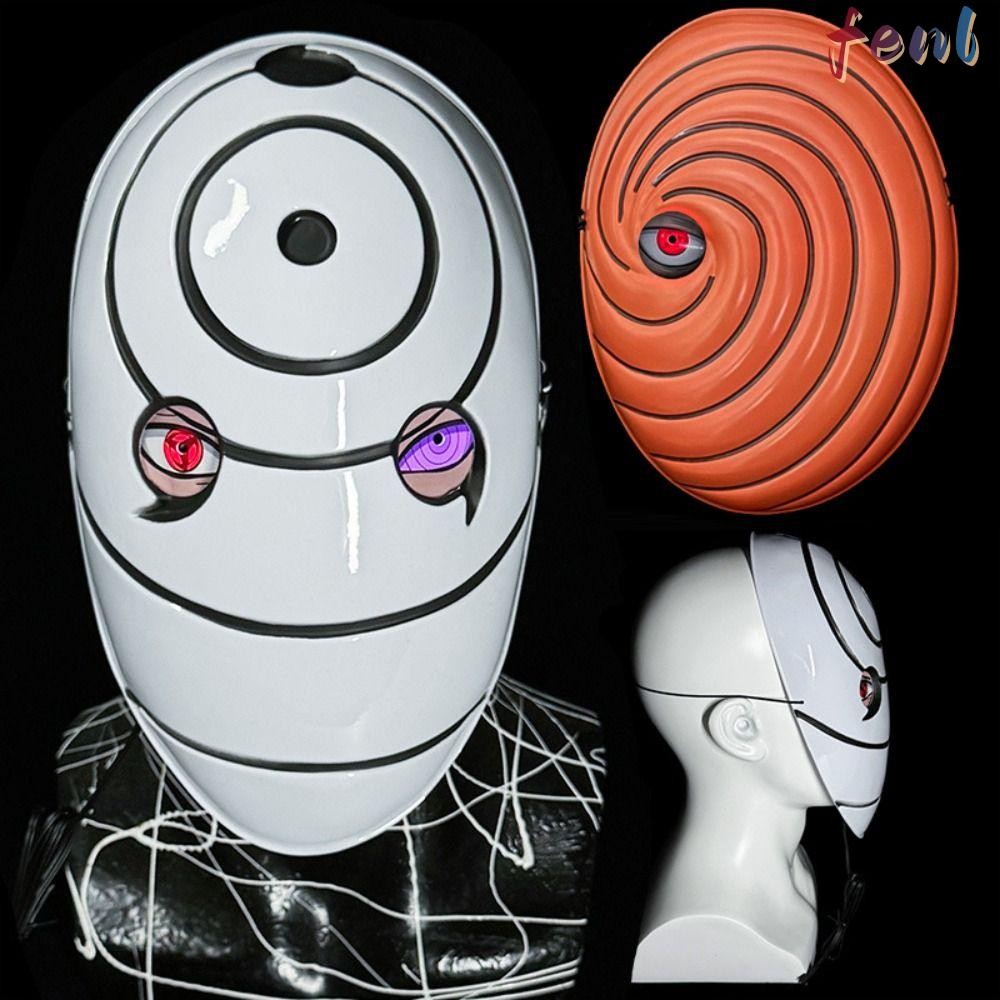 FENL Glowing Naruto , Tobi Cosplay Sharingan Face Cover, บทบาทเล่นอะนิเมะญี่ปุ่น Uchiha Obito White 