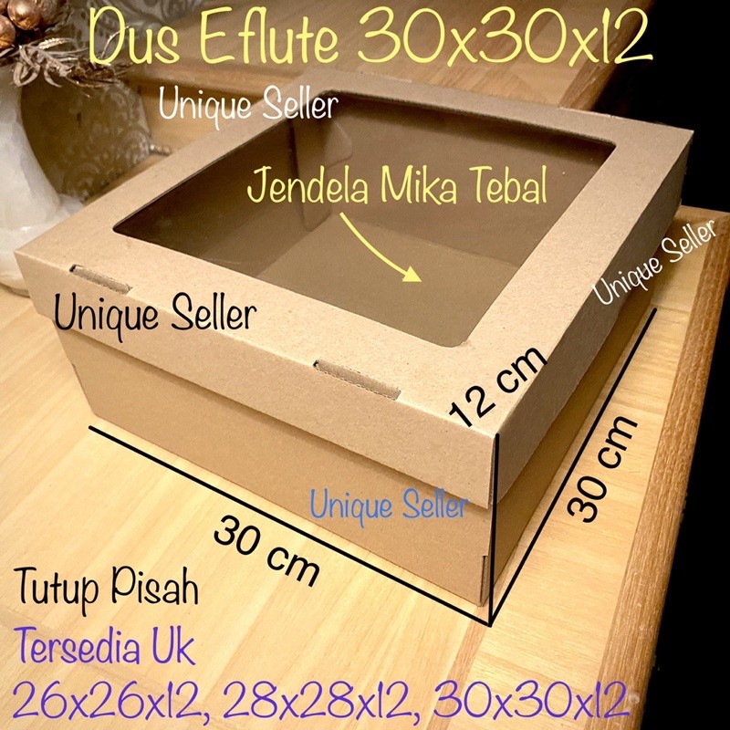 Hampers Box 30x30x12 EFLUTE WINDOW MICA / กล่องสีน้ําตาล 30x30 x 12 EFLUTE WINDOW / Olshop กล่องบรรจ