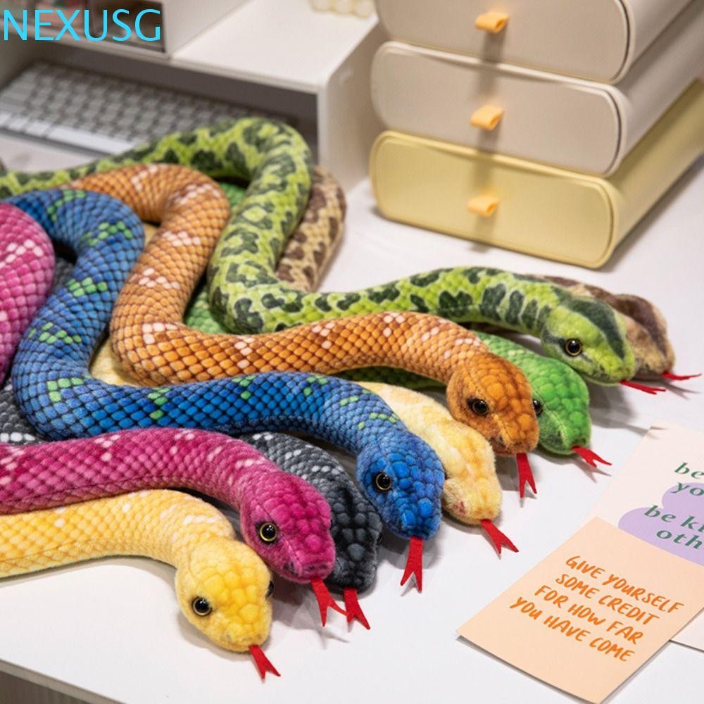 NEXUSG ของเล่นตุ๊กตางูจําลอง, ตุ๊กตางูน้อยปีงูของเล่นตุ๊กตา, ประดิษฐ์สบายสีสัน Boa ปลอม Anaconda งูต