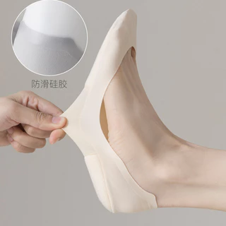 QFVAN ผู้หญิงเรือถุงเท้า Plantar Fasciitis รองเท้า Insole Socks Insoles สําหรับเท้า Shock Absorbing Shoe Sole ที่มองไม่เห็นแผ่นกันลื่น