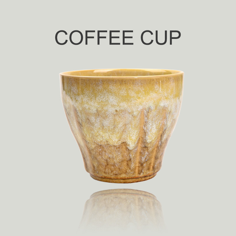 เซรามิกส์แก้วกาแฟ200มิลลิลิตรเตาเผาเปลี่ยนสไตล์ย้อนยุคโฮมออฟฟิศแก้วมือถือชิมแก้ว