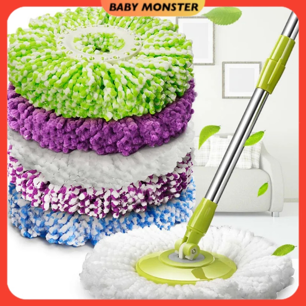 BMS Easy Mop Spin Mop Magic Mop Head ผ้าไมโครไฟเบอร์ Mop ผ้าเติม Kepala Mop Putar 旋转 拖头