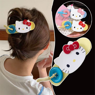 กิ๊บติดผมปุ่มแมวน่ารักคิตตี้สําหรับผู้หญิง2025 ถาดหัวหลังกิ๊…